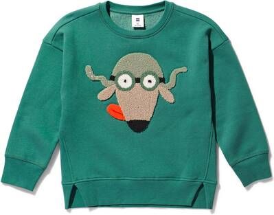 HEMA Kinder Sweater Met Badstof Hond Blauw(blauw )