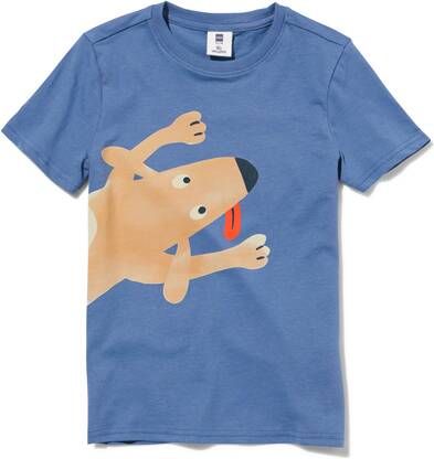 HEMA Kinder T shirt Hond Blauw(blauw )