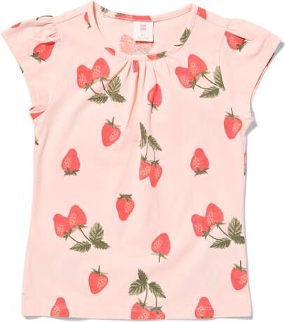 HEMA Kinder T shirt Met Aardbeien Roze(roze )