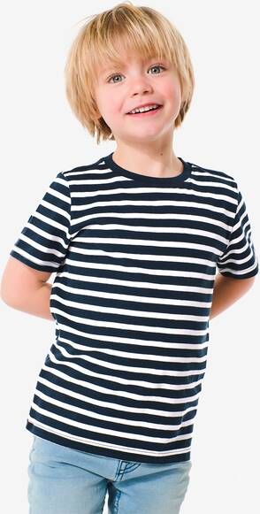HEMA Kinder T shirt Strepen Donkerblauw(donkerblauw )