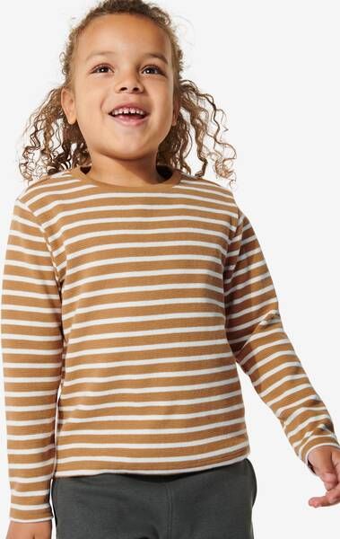 HEMA Kinder Trui Structuur Strepen Bruin(bruin )
