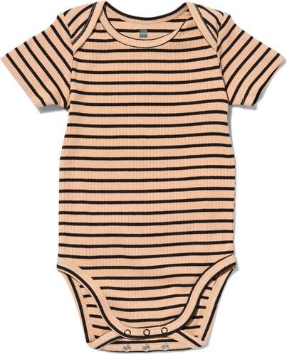 HEMA Meegroei Body Rib Met Bamboe Stretch Strepen Beige(beige )