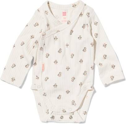 HEMA Meegroei Overslagbody Rib Met Bamboe Stretch Gebroken Wit(gebroken wit )