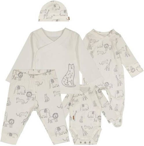 HEMA Newborn Kledingset Dieren 5 delig Gebroken Wit(gebroken wit )