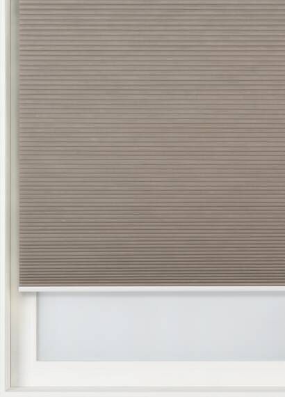 HEMA Plissé Dubbel Lichtdoorlatend/Gekleurde Achterzijde 25 Mm Taupe(taupe )