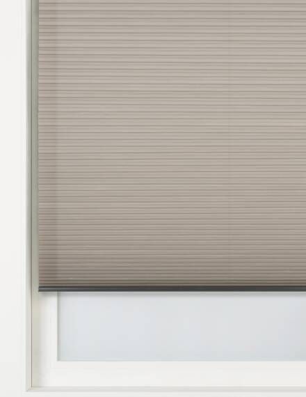 HEMA Plissé Dubbel Lichtdoorlatend/Witte Achterzijde 32 Mm Taupe(taupe )