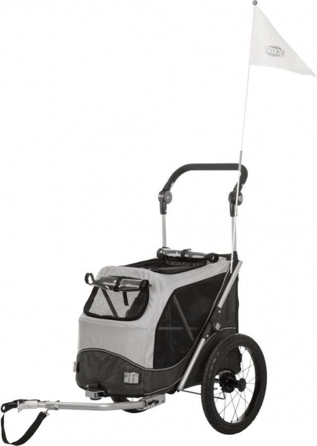 Trixie Fietskar Opvouwbaar Hondenfietskar 58x93x74/114 cm Grijs