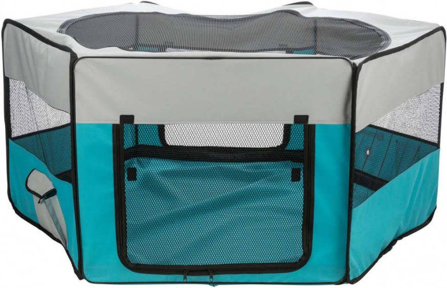 Trixie Ren Met Net En Bodem Dierenverblijf Ø150x65 cm 3920 g Turquoise Lichtgrijs