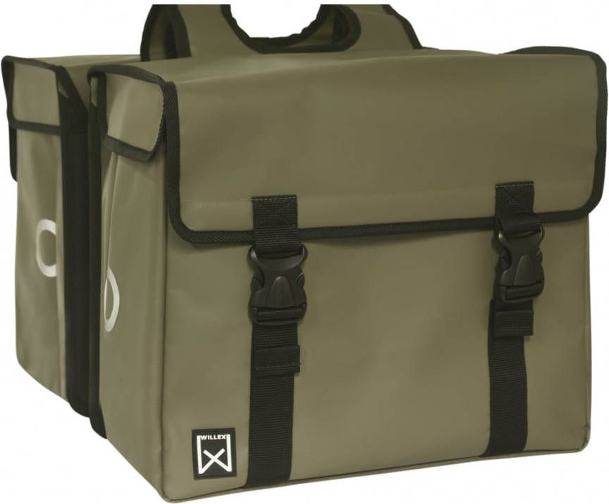 Willex dubbele bisonyl tas Olijf groen 40 liter Groen