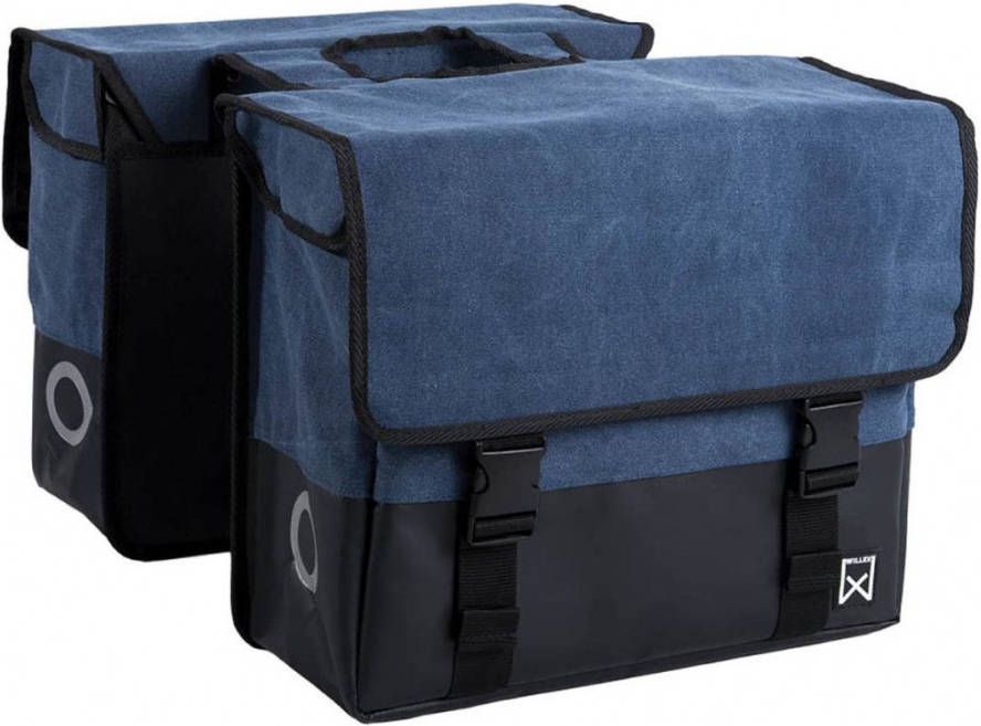 Willex canvas dubble tas Blauw/MatZwart 57 liter Zwart