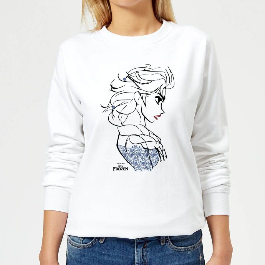 Disney Frozen Elsa Sketch Strong Dames Trui Wit