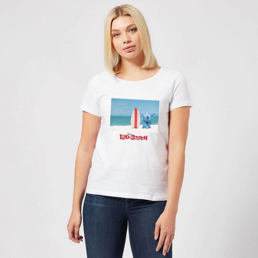 Disney Lilo & Stitch Surf Beach dames t shirt Wit