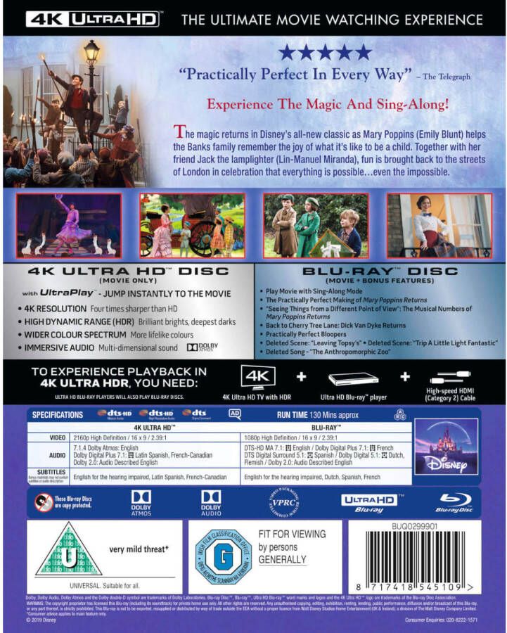 Disney Mary Poppins Returns 4K Ultra HD