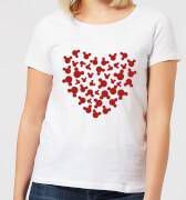 Disney Mickey Mouse Hart Silhouet Dames T shirt Wit