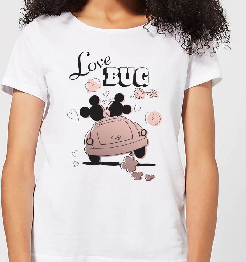 Disney Mickey Mouse Love Bug Dames T shirt Wit