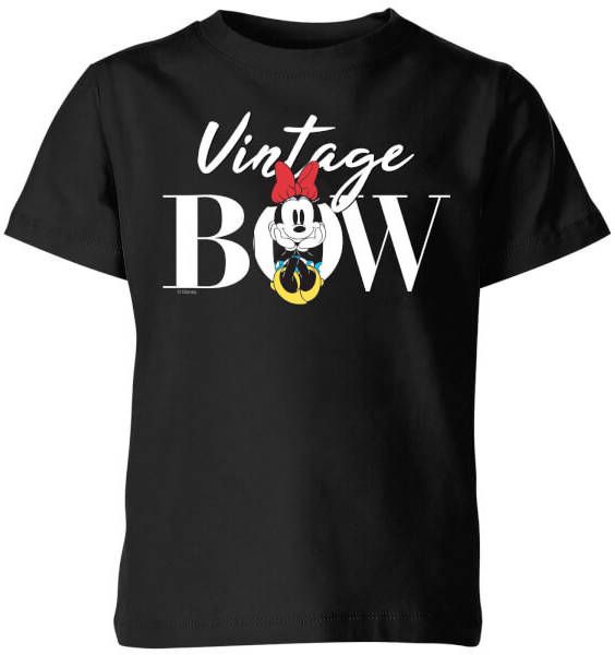 Disney Minnie Mouse Vintage Bow kinder t shirt Zwart 146/152(11 12 jaar) Zwart