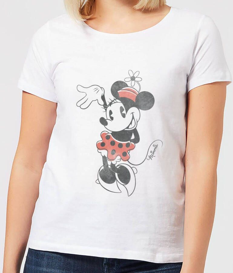 Disney Minnie Mouse Zwaaiend Dames T shirt Wit XXL Wit