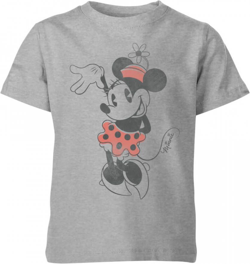 Disney Minnie Mouse Zwaaiend Kinder T Shirt Grijs 146/152(11 12 jaar) Grijs