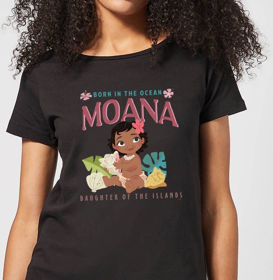 Disney Moana Born In The Ocean Dames T shirt Zwart
